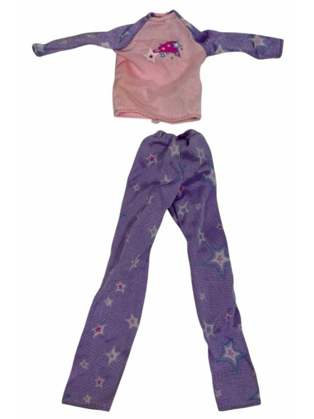 Vintage 2001 Dream Glow Barbie Doll #54476 Pajamas PJs Top Bottom Pink Purple